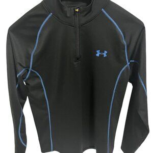 Under Armour Fitted 1/4 Zip Sweatshirt Womens Size Large Coldgear Black